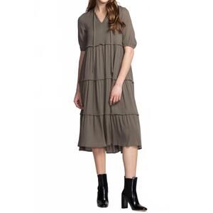 NEW PINK MARTINI zoey midi dress in olive